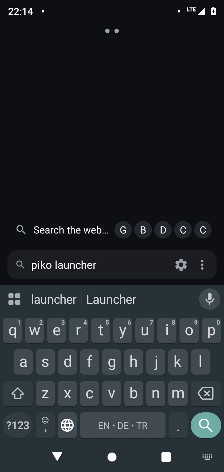 Search the web row with Google, Brave, DuckDuckGo, ChatGPT and Claude buttons
